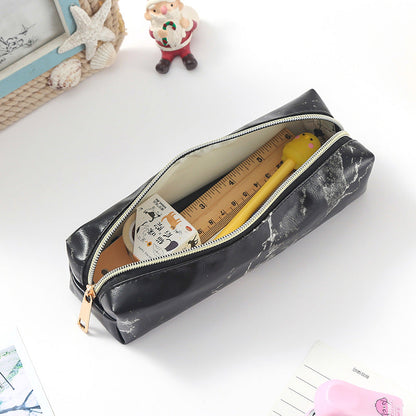Marble Leather Pencil Case