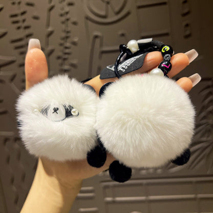 Panda Briquette Doll Miniature Gift Plush Toy Keychain