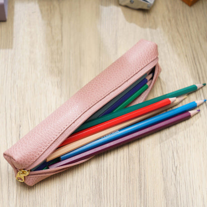 Mini Cowhide Candy Color Pencil Case