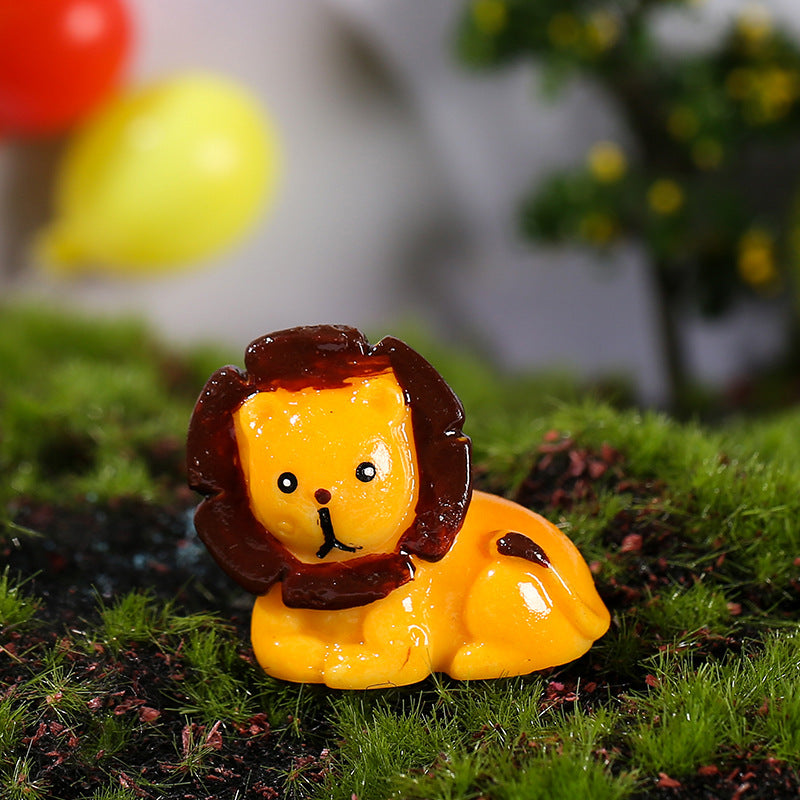 Lion and Elephant Resin Ornaments