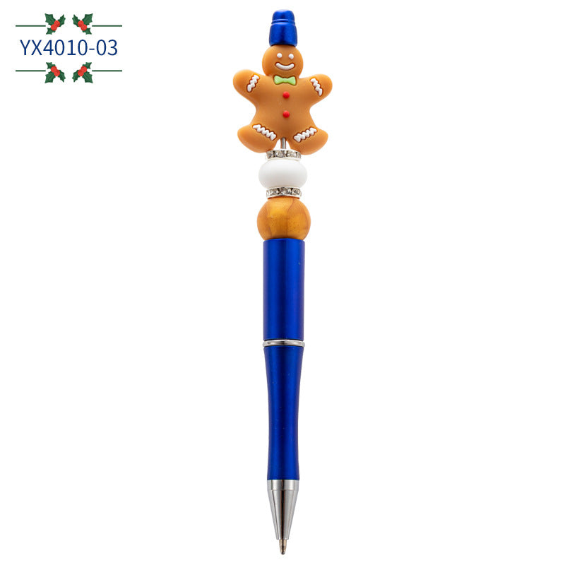 Christmas Cartoon Silicone Handmade Beaded Pen Ballpoint Pen