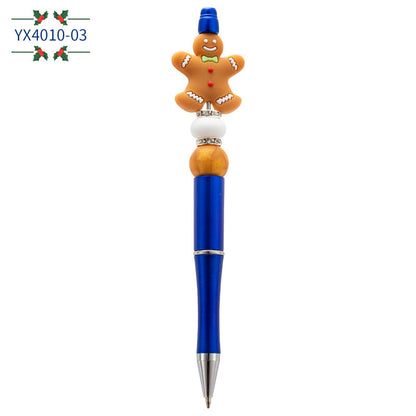 Christmas Cartoon Silicone Handmade Beaded Pen Ballpoint Pen