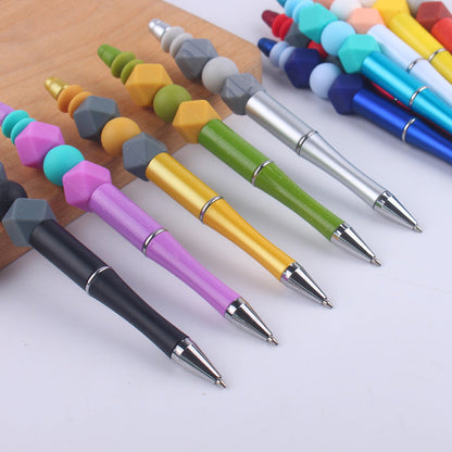 Beadable Pens Handmade Colorful Silicone Beaded Ballpoint Pen