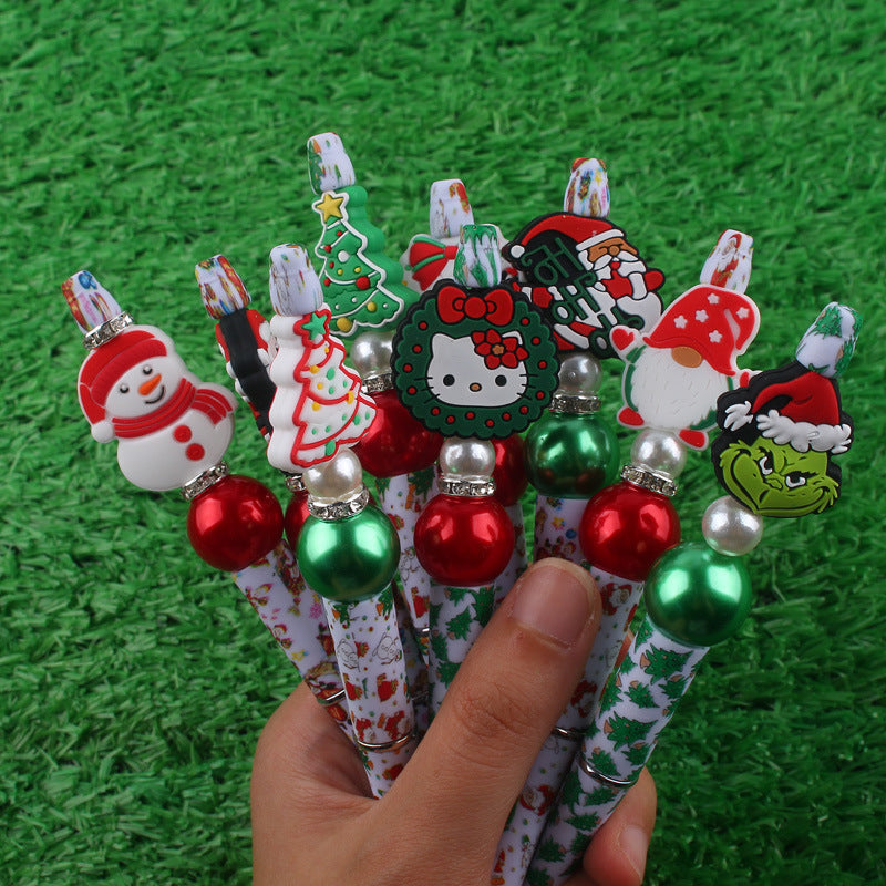 Cute Cartoon Christmas Silicone Bead Creative BallPoint