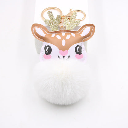 Christmas Cute Fawn Plush Keychain