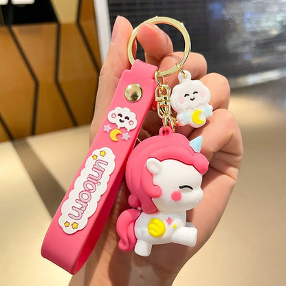 Unicorn Hair Ball Silicone Keychains