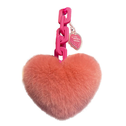 Plush Love Chain Keychains