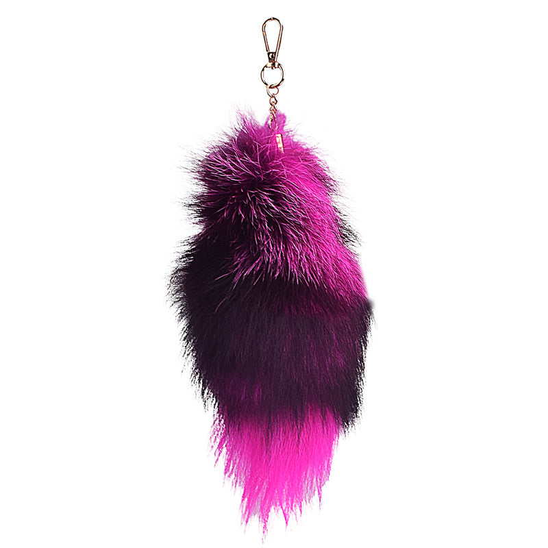 Oversized Fox Hair Pendant Keychains
