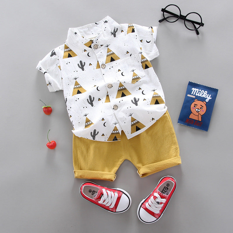 Cotton Cartoon Triceratops Series Infant Set