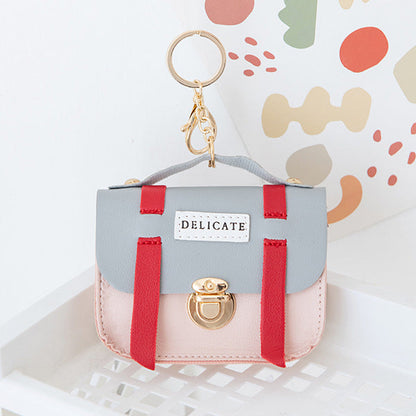 Cute Creative Mini Compact Lock Coin Bag Keychain