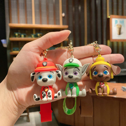 Cartoon Cute Puppy PVC Soft Silicone Creative Keychain