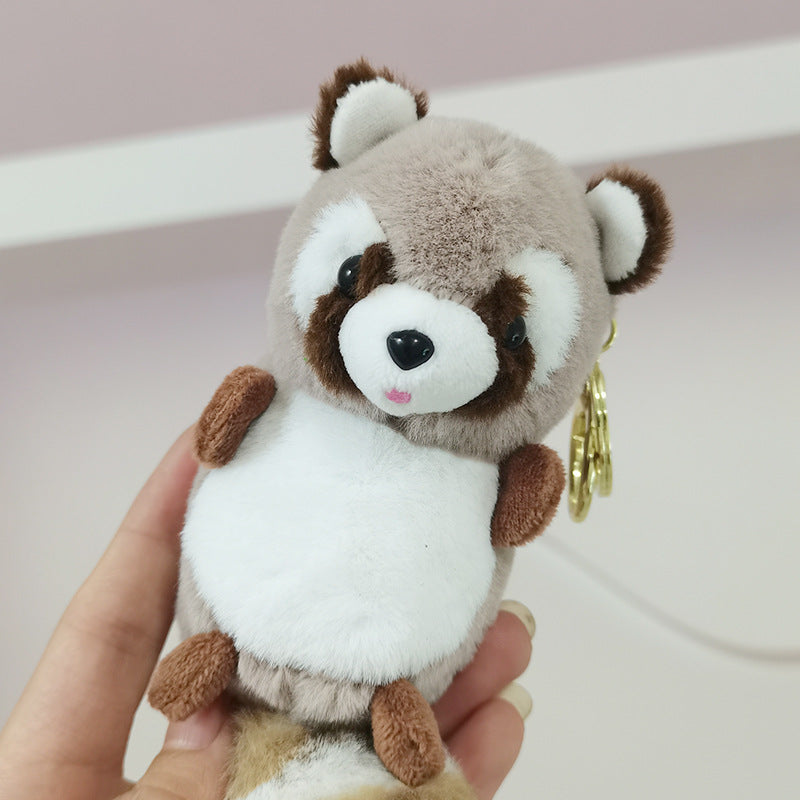 Raccoon Plush Doll Keychain