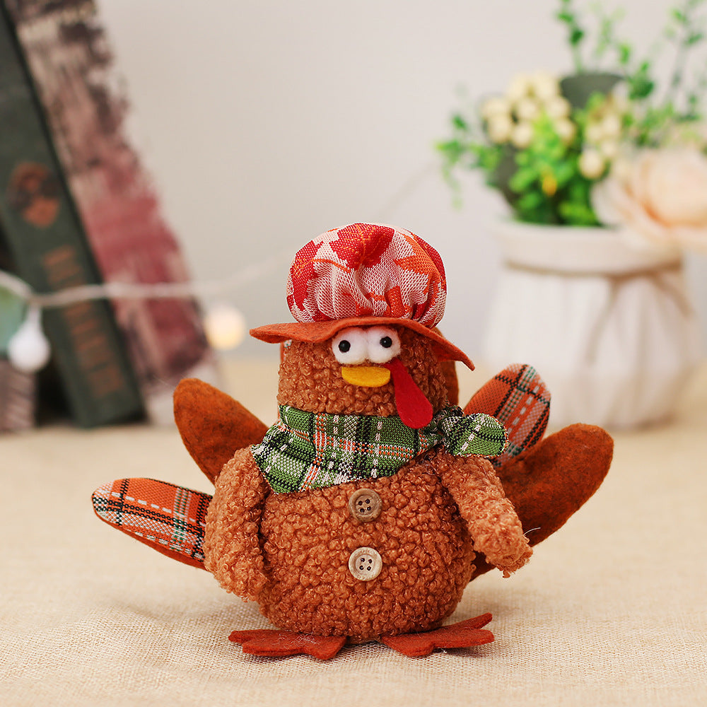 Thanksgiving Scene Decorations with Lights and Glowing Turkey