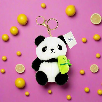 Cute Cartoon Plush Ball Panda Keychain