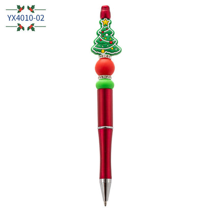 Christmas Cartoon Silicone Handmade Beaded Pen Ballpoint Pen