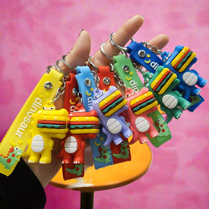Cartoon Dinosaur PVC Soft Keychains Cute Keychain