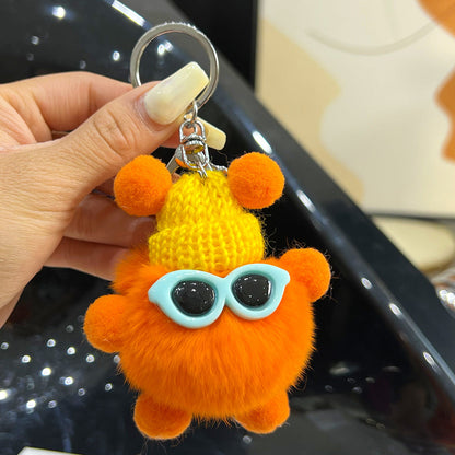 Cute Cartoon Plush Ball Keychains