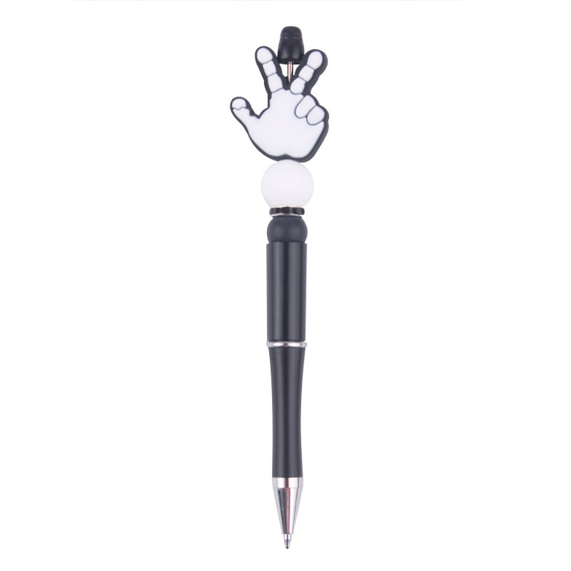 Beaded Pens DIY Handmade Palm Silicone Beads Black