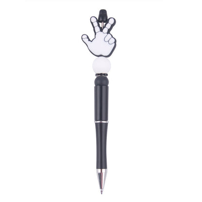 Beaded Pens DIY Handmade Palm Silicone Beads Black