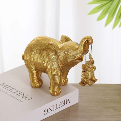 Mother's Day Cartoon Cradle Elephant Resin Ornaments