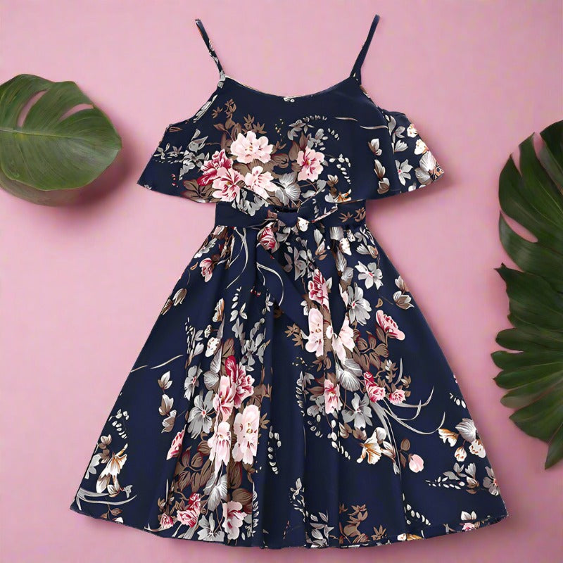 Kids Suspenders Cotton Princess Dresses Baby Clothes