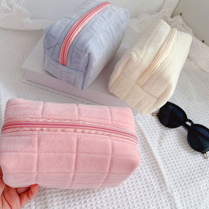 Short Velvet Canvas Pencil Case