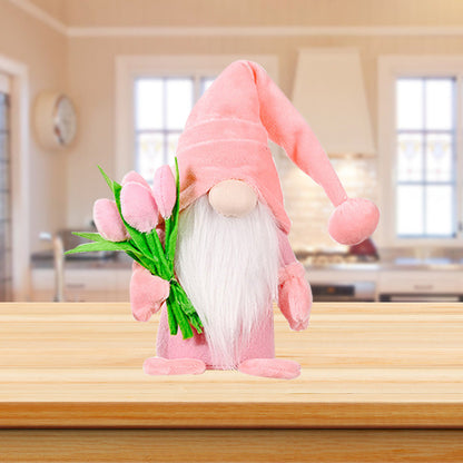Wholesale of Mother's Day PP Cotton Hand Holding Flower Faceless Elderly Dolls