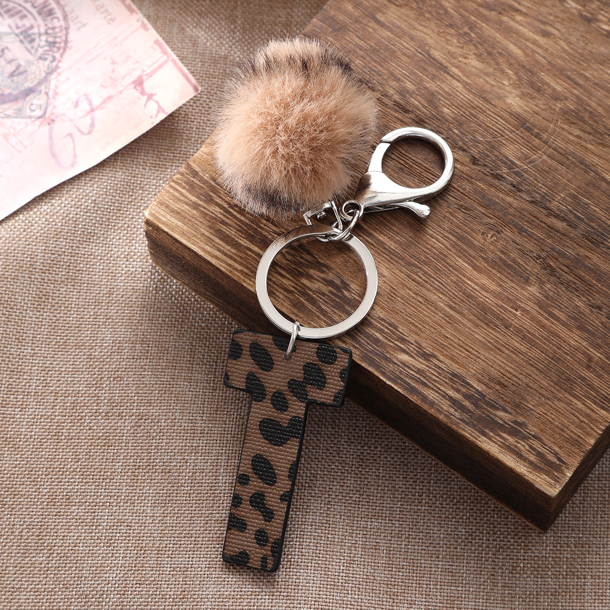 Western Cowboy Leopard Leather Keychains