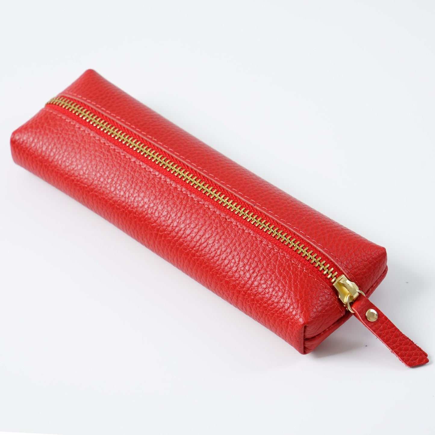 Cowhide Lychee Zipper Creative Pencil Case
