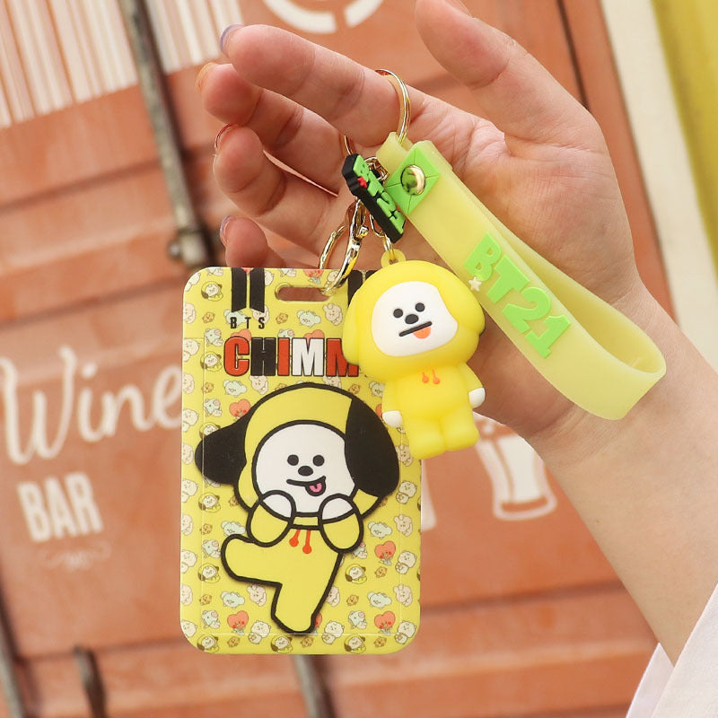 Cartoon Silicone Card Holder ID Holder Keychain Cute Keychain