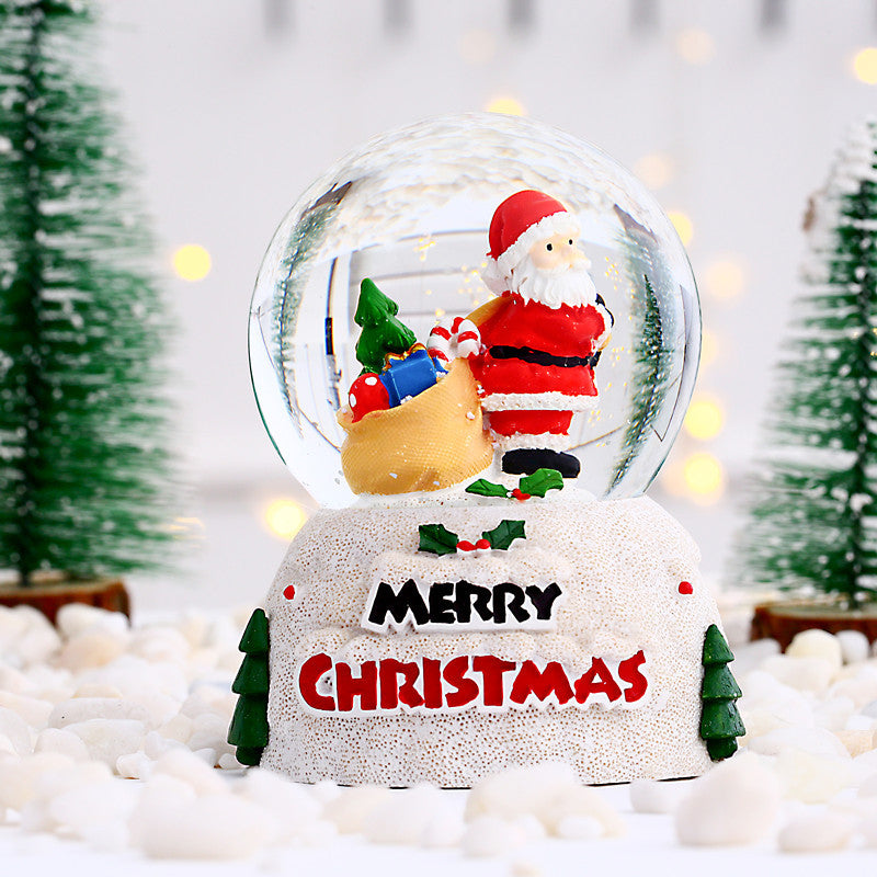 Christmas Crystal Ball Luminous Resin Glass Ball Ornaments