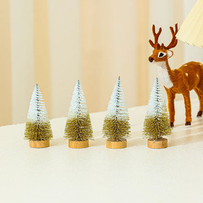 4PCS 10cm*4.5cm Mini Cedar Christmas PVC Ornaments