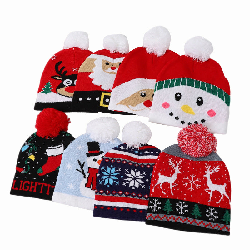 Wholesale Christmas Hats Children's Knitted Woolen Hats Colorful Knitted Hats Christmas Hats