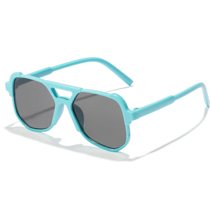 Wholesale Double Beam Square Frame PC Kids Sunglasses