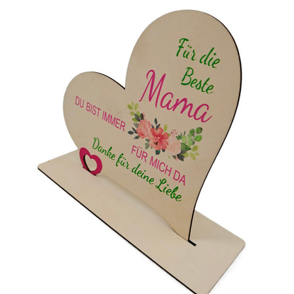 Mother's Day Heart-shaped Wooden Ornaments