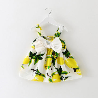 Girls Princess Lemon Dress Baby Clothes