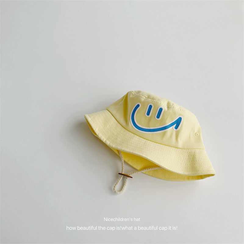 Cotton Kids Big Smiley Face Big Brim Bucket Hat