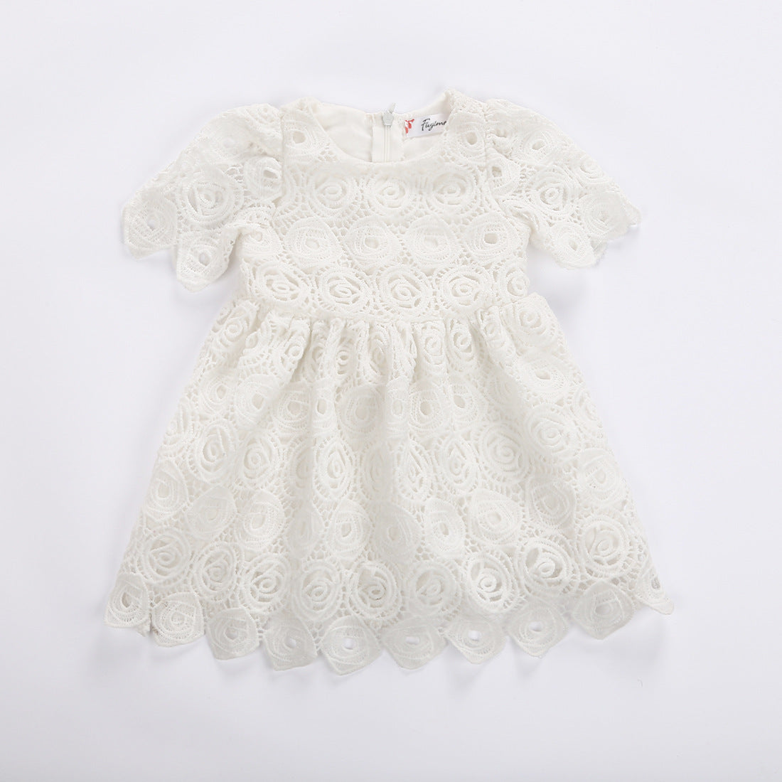 White Lace Hollow Out Princess Kids Dress