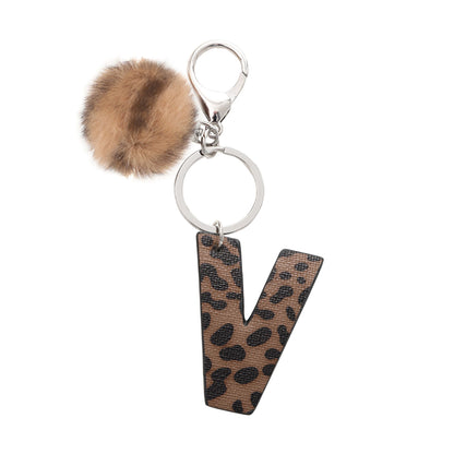 Western Cowboy Leopard Leather Keychains