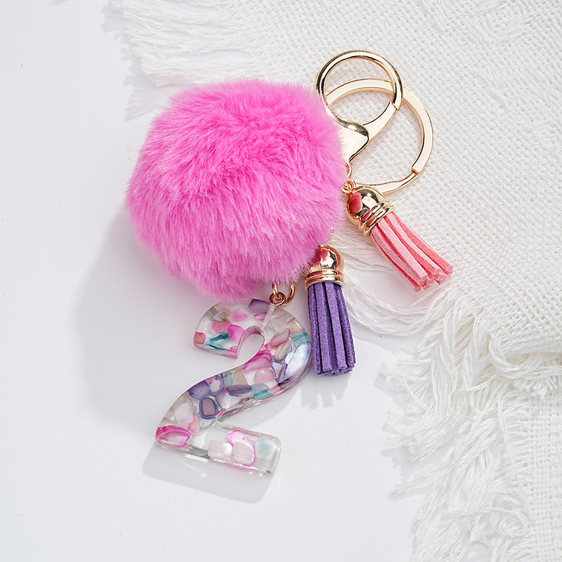 Resin Fur Ball Keychain