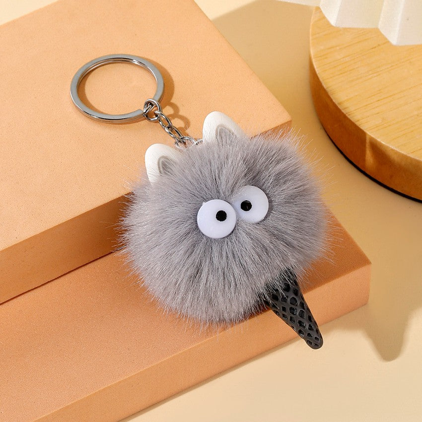 Cartoon Ice Cream Plush Keychain