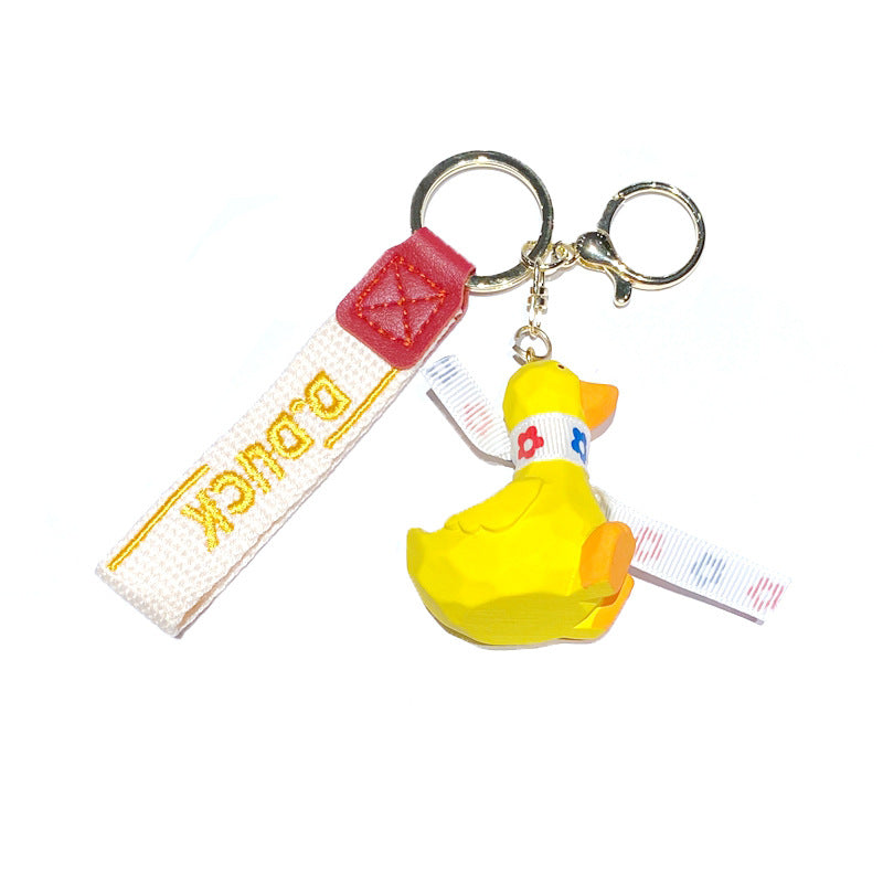 Cartoon Cute Resin Duck Keychains