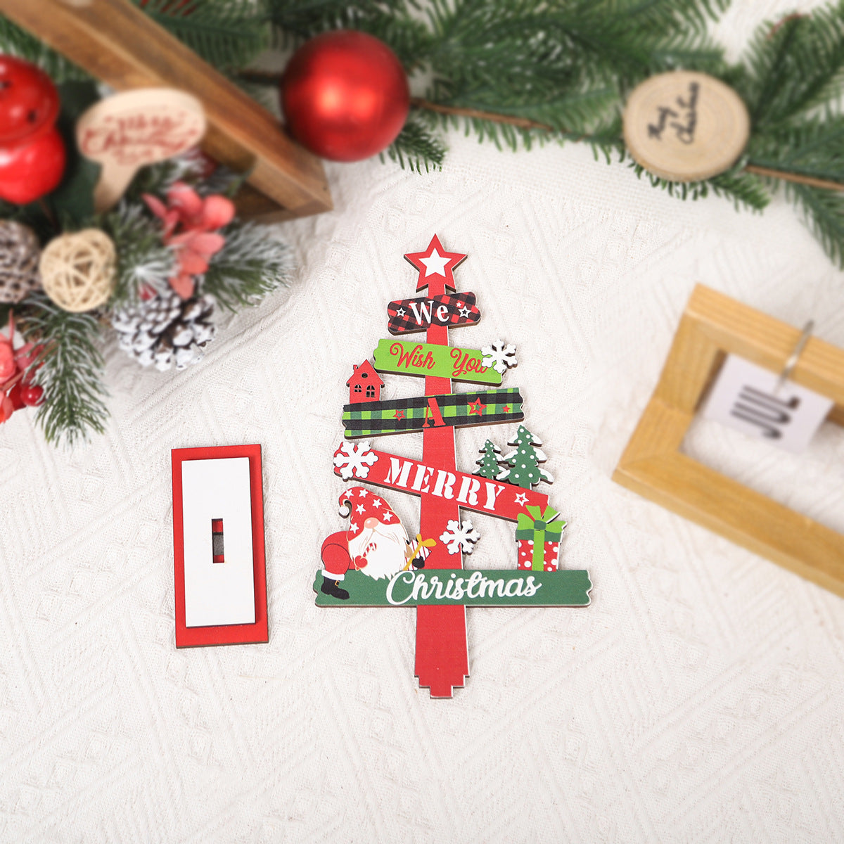 Christmas Decorations Mini Desktop Christmas Tree Wooden Ornaments