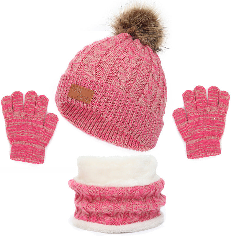 Wholesale Acrylic Variegated Children's Hats, Scarves, Gloves, Three Piece Set