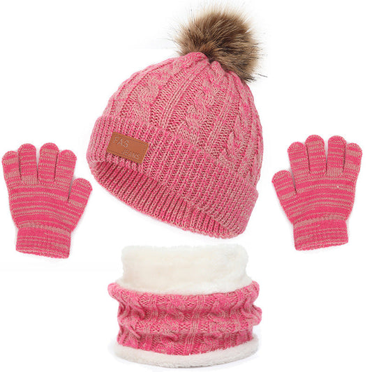 Wholesale Acrylic Variegated Children's Hats, Scarves, Gloves, Three Piece Set
