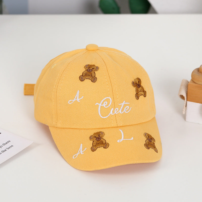Summer Cotton Teddy Bear Embroidered Children's Baseball Caps