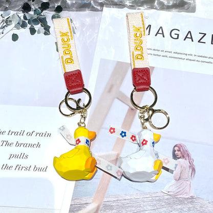 Cartoon Cute Resin Duck Keychains