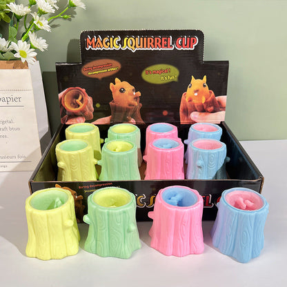 Wholesale 12pcs/box Halloween Decompression Squirrel Squeeze Cup Decompression Vinyl Toy