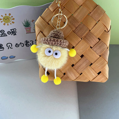 cute cute little briquettes plush doll doll keychain