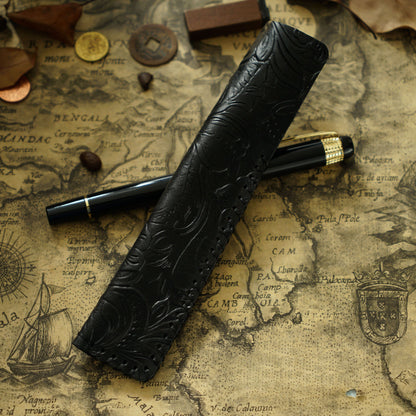 Retro Pure Handmade Head Layer Cowhide Creative Pen Bag